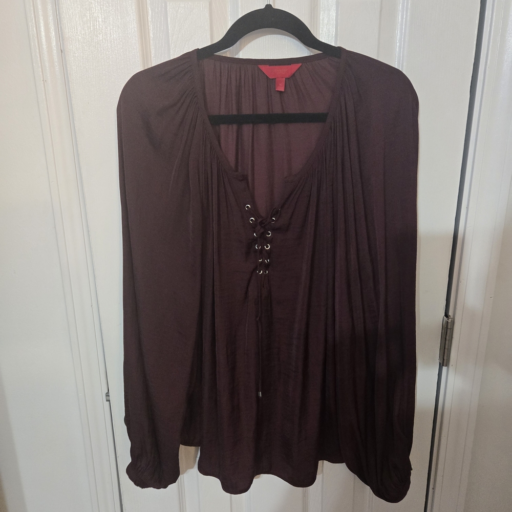 Jennifer Lopez Deep Burgundy Blouse